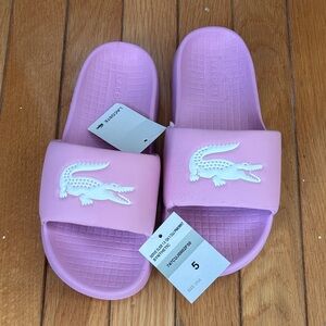 NEWLacoste Light Pink Slide Sandals